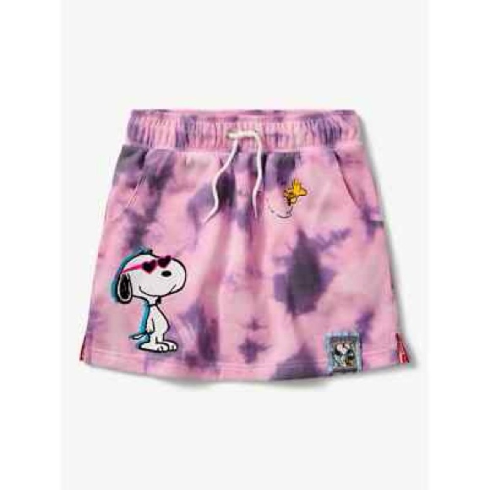 Justice Pink & Purple Tie-Dye Skort with Snoopy and Woodstock
